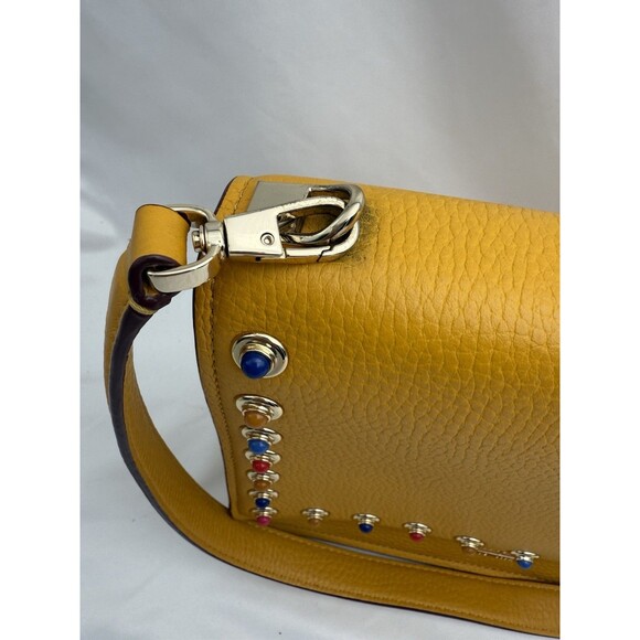 Kate Spade Devoe Street Sophie Handbag Mustard Yellow studded gems 10x7x3 Flaws - Picture 3 of 16